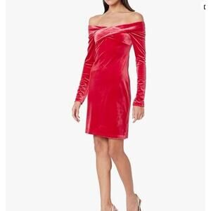 Steve Madden Womens Alaura Velvet Mini Dress Size Medium True Red BRAND NEW